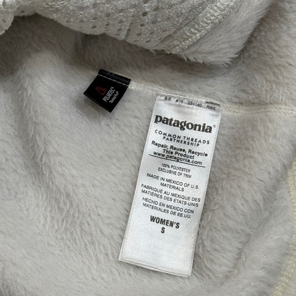 Patagonia Re-Tool Snap-T Pullover Fleece White Raw Linen Women's Small - Picture 8 of 8